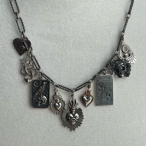 Sterling Silver Gothic Charm Necklace  – Hand-Curated & Crafted by Me